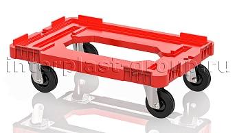 Тележка пластиковая с отверстием без тормозов усиленная красная в Элисте