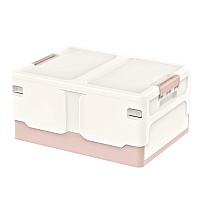 Ящик пластиковый складной белый, дно розовое, 480х360х240 мм в Элисте