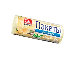 Мешки для мусора 30 л, ароматизированные, Ваниль, бежевые, в рулоне 20 шт., ПНД, 9 мкм, 560х530 мм, GRIFON Aroma, 101-020 V в Элисте