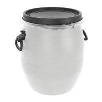 Бочка пластиковая 48 л с хомутом белая в Элисте Бочка пластиковая 48 л с хомутом белая в Элисте