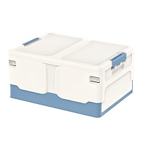 Ящик пластиковый складной белый, дно синее, 480х360х240 мм в Элисте Ящик пластиковый складной белый, дно синее, 480х360х240 мм в Элисте