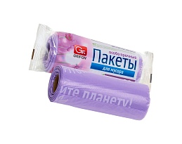 Мешки для мусора 35 л, ароматизированные, сиреневые, в рулоне 20 шт., ПНД, 12 мкм, 560х530 мм, GRIFON Полевые Цветы, 100-034 в Элисте