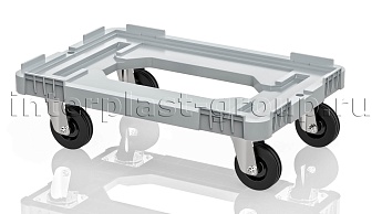 Тележка пластиковая с отверстием без тормозов серая в Элисте