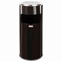 Урна с пепельницей 27 л, нержавеющая сталь, черная, LAIMA PROFESSIONAL в Элисте