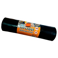 Мешки для мусора 360 л, черные, в рулоне 10 шт., ПВД 65 мкм, 1400х1100 мм, Концепция Быта Профи, 603736 в Элисте