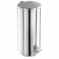 Урна для мусора с педалью, усиленное, Титан, 50 л, кольцо под мешок, нержавеющая сталь, хром в Элисте
