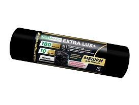 Мешки для мусора 180 л, черные, в рулоне 10 шт., ПВД, 60 мкм, 1100х930 мм, EXTRA LUX+, 1801098 в Элисте