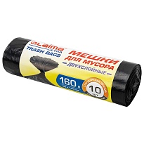 Мешки для мусора 160 л, черные, в рулоне 10 шт., ПВД, 30 мкм, 1200х900 мм, LAIMA ULTRA, 607694 в Элисте