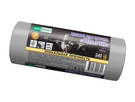 Мешки для мусора 240 л, ароматизированные, серые, в рулоне 10 шт., ПВД 40 мкм, 1500х1100 мм, СИЛАЧИ, sil240111101 в Элисте