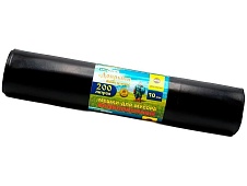 Мешки для мусора 200 л, ароматизированные, черные, в рулоне 10 шт., ПВД, 100 мкм, 1200х800 мм, Добрыня, Dob20010black