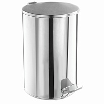Ведро для мусора с педалью, усиленное, Титан, 20 л, кольцо под мешок, нержавеющая сталь, хром в Элисте