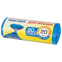 Мешки для мусора 90 л, синие, в рулоне 20 шт., ПНД, 14 мкм, 900х700 мм, LAIMA ULTRA, 607693 в Элисте