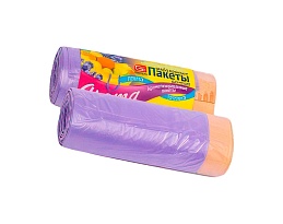 Мешки для мусора 35 л, ароматизированные, Лаванда, сиреневые, в рулоне 10 шт., ПНД, 12 мкм, 560х530 мм, GRIFON Aroma, 101-080 La в Элисте