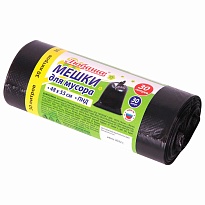 Мешки для мусора 30 л, черные, в рулоне 30 шт., ПНД, 7 мкм, 550х480 мм, Любаша, 608089 в Элисте
