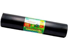 Мешки для мусора 280 л, ароматизированные, черные, в рулоне 10 шт., ПВД 110 мкм, 1400х930 мм, Добрыня, Dob28010black в Элисте Мешки для мусора 280 л, ароматизированные, черные, в рулоне 10 шт., ПВД 110 мкм, 1400х930 мм, Добрыня, Dob28010black в Элисте