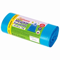 Мешки для мусора 35 л, синие, в рулоне 30 шт., ПНД, 10 мкм, 600х500 мм, Любаша, 608091 в Элисте