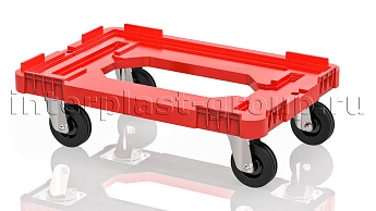 Тележка пластиковая с отверстием без тормозов красная в Элисте Тележка пластиковая с отверстием без тормозов красная в Элисте