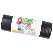 Мешки для мусора 220 л, черные, в рулоне 10 шт., ПВД, 29 мкм, 1100х830 мм, Концепция Быта ЭкоДом, 604924 в Элисте
