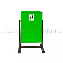 Урна уличная металлическая 25 л квадратная зеленая в Элисте