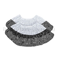 Бахилы бело-черные 1000 шт (500 пар), 48 мкм, двойная подошва, с одной резинкой, Эконом+ в Элисте