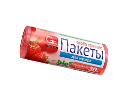 Мешки для мусора 30 л, ароматизированные, Клубника, красные, в рулоне 20 шт., ПНД, 9 мкм, 560х530 мм, GRIFON Aroma, 101-020 K в Элисте