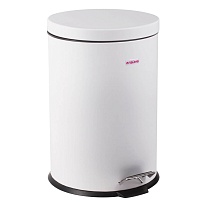 Ведро-контейнер для мусора (урна) с педалью LAIMA Classic, 12 л, белое, глянцевое, металл, со съемным внутренним ведром в Элисте