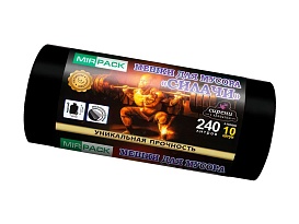 Мешки для мусора 240 л, ароматизированные, черные, в рулоне 10 шт., ПВД 40 мкм, 1500х1100 мм, СИЛАЧИ, sil24011110 в Элисте