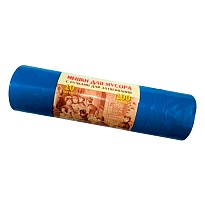 Мешки для мусора 100 л, с завязками, синие, в рулоне 10 шт., ПВД, 40 мкм, 840х670 мм, Концепция Быта Vitalux, 604933 в Элисте