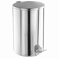 Ведро для мусора с педалью, усиленное, ТИТАН, 10 л, кольцо под мешок, нержавеющая сталь, хром в Элисте